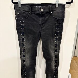 Express Black Lace-Up Detail Women’s Jeans